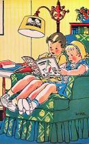 Børn med papir tablet i de gode gamle dage