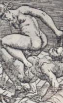 Efter Marcantonio Raimondi/Giulio Romano (I modi) illustration af erotisk scene