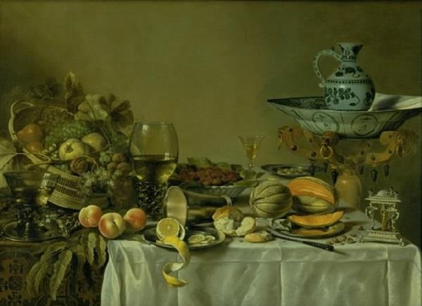 Maleri: Pieter Claesz: Nature morte, 1640erne.